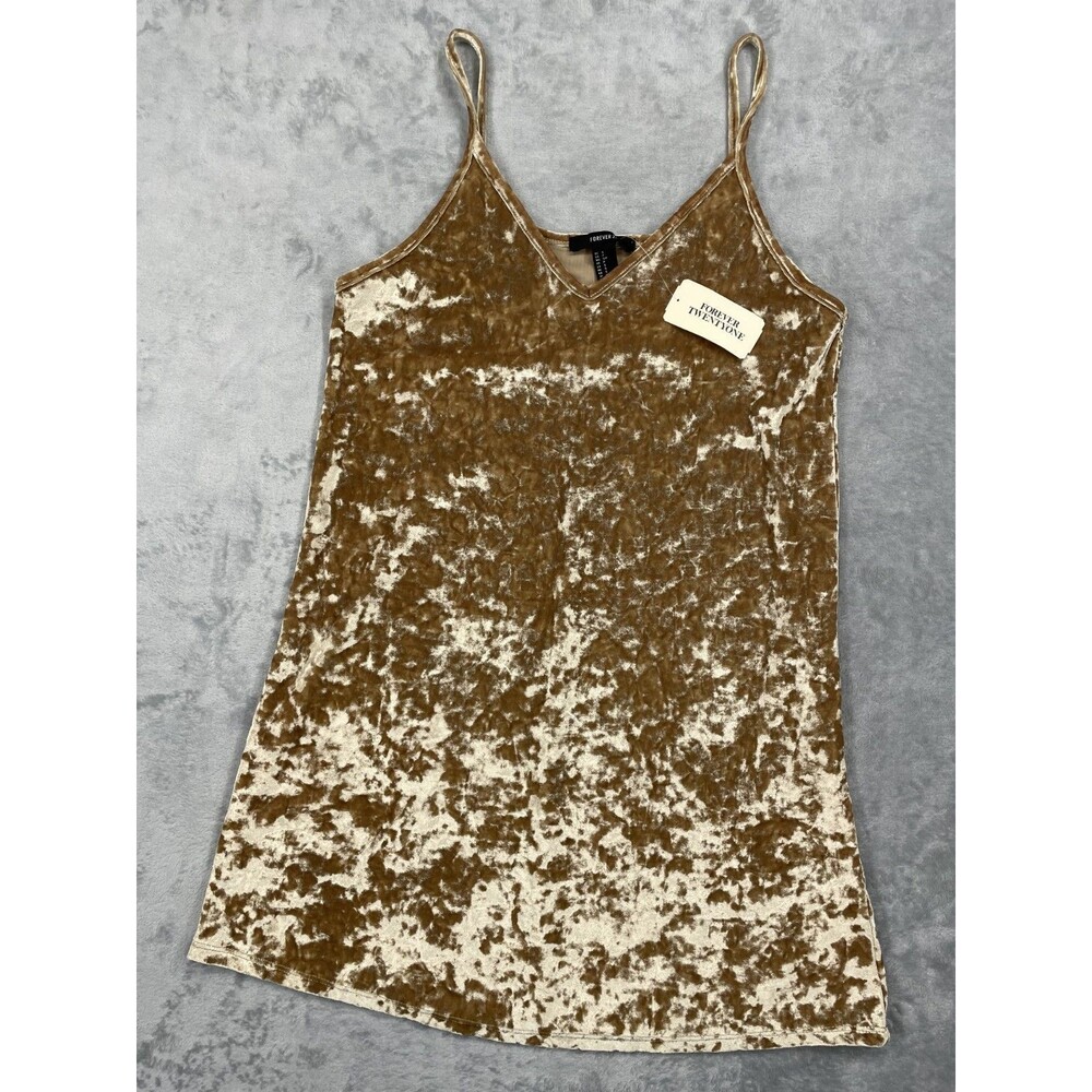 NWT Crushed Velvet Small Yellow Gold Dress | Shimmer Metallic Cocktail Party
